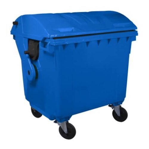 container pentru deseuri capac semi-rotund albastru 1100 litri